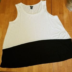 Black and White Colorblock Tank Top